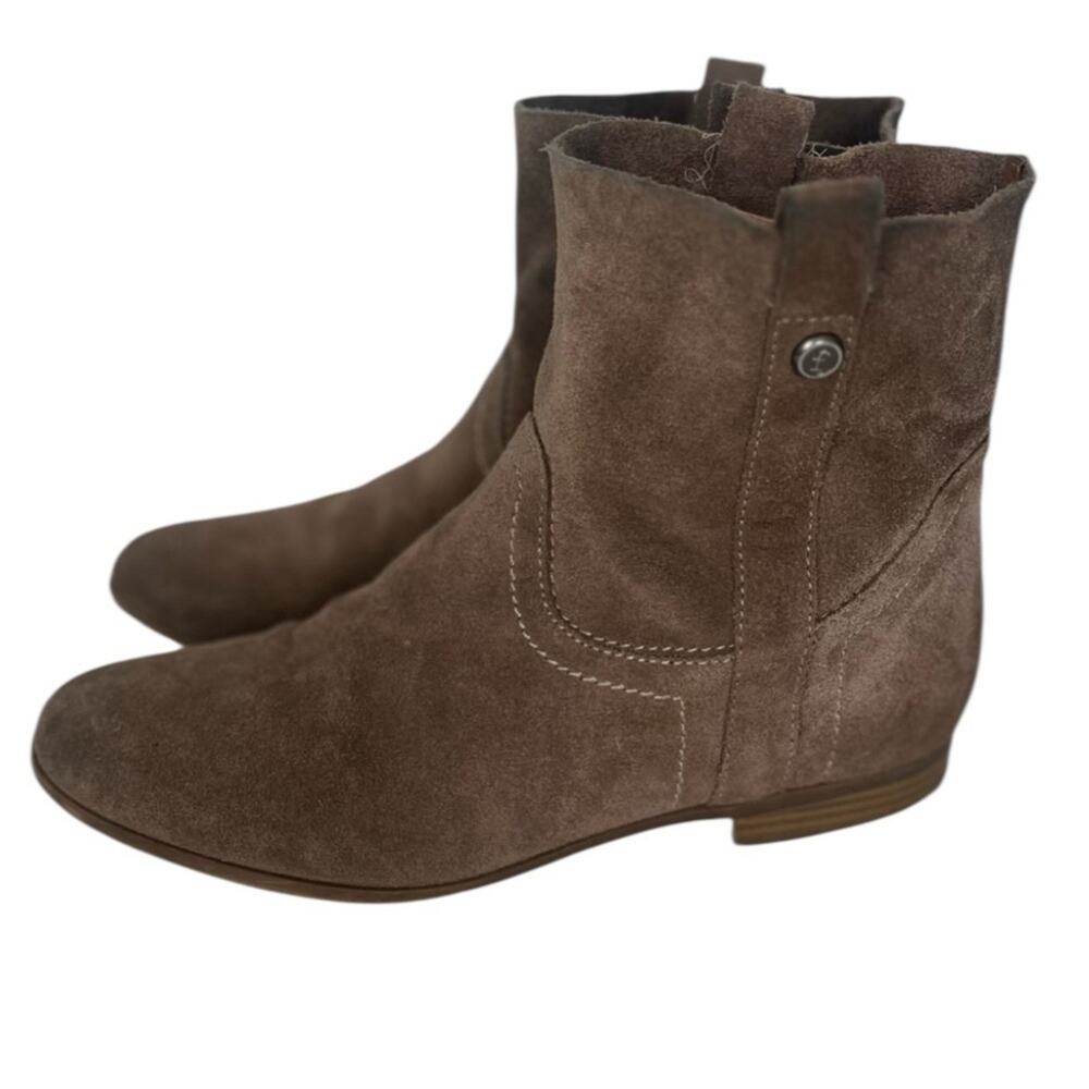Frye & Co Sarah Shortie Suede Ankle Bootie Womens 10 Western Tan Taupe Slouchy - Picture 10 of 10